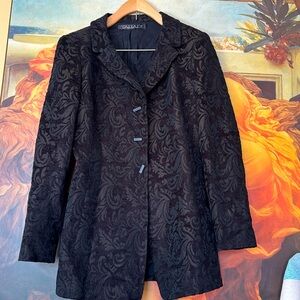 Black Jacquard Women's Coat